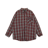 CHECK FRILL POCKET SHIRT (2 COLORS)