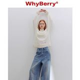 Why Berry 24SS "Misty Mist" オフホワイトレースショルダーシャツ