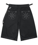 XP285 WESTERN CHAIN BERMUDA COTTON PANTS (BLACK)