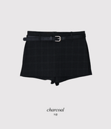 クラシックチェックミニスカートパンツ+ベルトセット (2color)