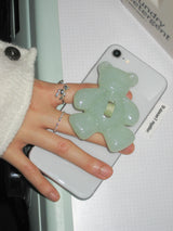 [Formica] *Glitter* Minty Bear button tok, Mag safe