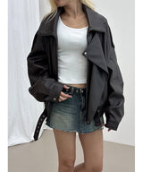 [Unisex] ダブルレイヤードレザーリダージャケット(2color)