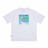 アイスポップグラフィック半袖Tシャツ【ホワイトメランジグレー】