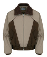 Two tone bomber jacket(beige/brown)