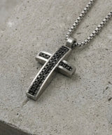 NN-101 Black Line Cross Necklace