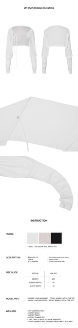 WHISPER BOLERO white