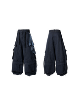 RELABEL Spatial Relations (Quartet) Eight-pocket Overlapping Detachable Distressed マルチカラーダブルジョイントワークウェアリボンパンツ