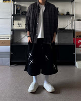 AO cross embroidery Bermuda sweatpants