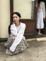 Obdic U-neck See-through Linen Long Sleeve (5c)