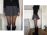 Lulu spandex ribbed flare knit skirt (2 colors)