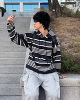Multiple Stripe Hoodie (Black)