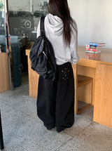 Manne Studded Patch Cotton Wide Pants