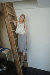 Ribbon tie blouse_dot