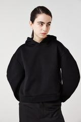 balloon crop hoodie_black