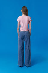 COLLECTION METAL POINT RIBBED T-SHIRT [PINK]