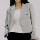 SHINING LOGO CROP BLAZER
