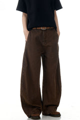 Washed Cargo Straight Trousers