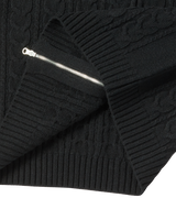 25FW CABLE KNIT HOODIE ZIP UP BLACK
