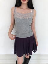 Pnel Lace Strap Sleeveless Top