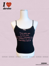 レタリングパッドキャミソールノースリーブTシャツ