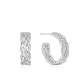 Rope Detail Chunky Hoop Ring 925 Silver Earring E036-05H
