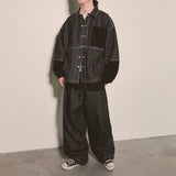 reverse Terry Pocket Denim Jacket_black