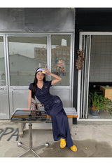 Number Navy Casual Banding Pants