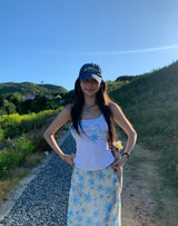 AROHA Flower Flared Long Skirt