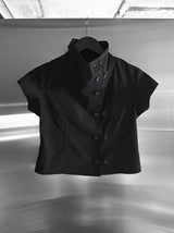 Mode Half-Neck Trench Blouse