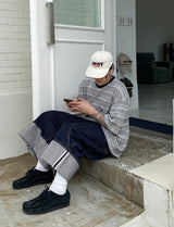 No.0828 mix stripe half T (3color)
