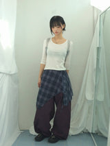U-Neck Three-Quarter Slim Line Cotton Top