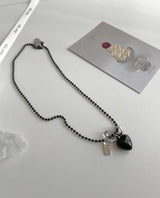 blo black chic stainless steel bold heart county line layered long necklace
