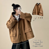 Heel double wool royal boxy pocket hooded coat 