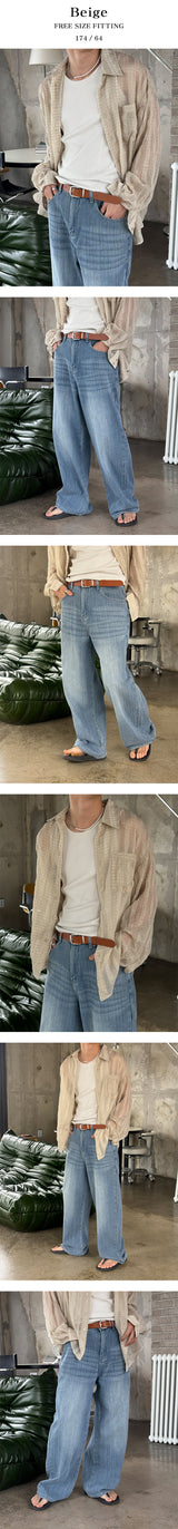 [Unisex] Summer check linen shirts(2color)