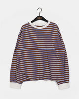 キバストライプオーバーサイズフィットロングスリーブTシャツ