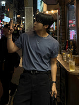Bard cropped striped short-sleeved T-shirt