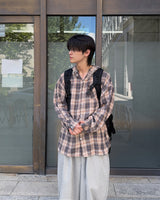 Kits hoodie check shirt (Navy)