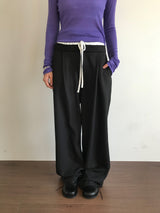 Silk Turn-Up Slacks (2color)