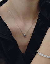 26SS★ Champagne Full Moon Silver Duo Shine Necklace S