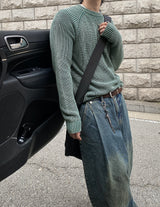 No.0962 round pigment KNIT (4color)