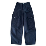 Rover Flap Pocket Back Banding ワイドカーゴロングパンツ (2 Colors)