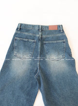 Abel dark blue long wide jeans