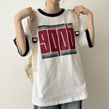 Dope lettering color matching ringer short sleeve