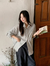#CT Stripe Overfit Long Sleeve Shirt (3color)