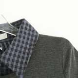 Check collar layered polo shirt 231330477