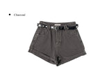 [Belt SET] Bessy Roll-up Washing Denim Short Pants