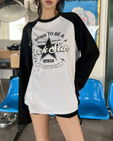 ボントウビカラー マッチング ラグランTシャツ