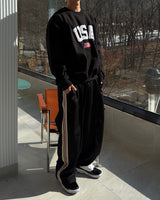 NOCELCOZY Applique USA Oversized Fit Sweatshirt 2 colors
