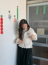 Ginpo Brushed Two-Way Check Color Matching Hood Zip-Up