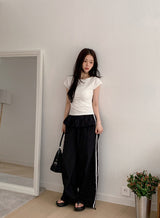#ST Frill Layered Banding Track Pants (2color)